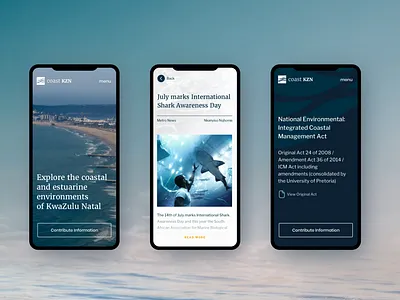 Coast KZN Snapshot design identity layout mobile design typography webdesign website