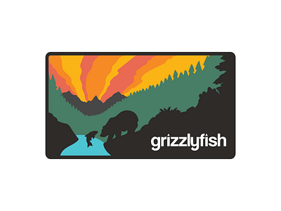GrizzlyFish Rainbow Patch badge branding design embroidered patch embroidery graphic design illustration logo patch design patches typography vector