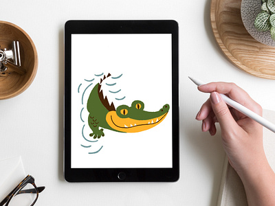 Alligator illustration & poster adobe illustrator animals animals of the world cute animals design illustration