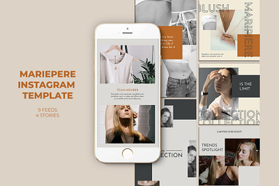 Mariepere Instagram Templates banner pack banners business buy clothes clothing cloths coupon deal discount dress fashion flat flat design gif instagram marketing multipurpose page promotion