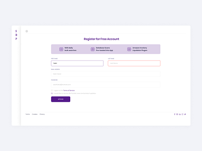 Secret Book Price - Register Page ajax figma form gif label login purple register registration registration form singup ui uiux