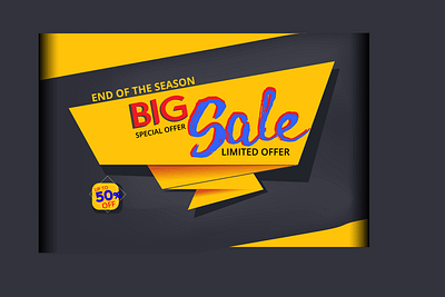 Big Sale Offer Banner Design banner ad branding brochure brochuredesign design graphicsdesign illustration letterlogo online shop typography vector web banner