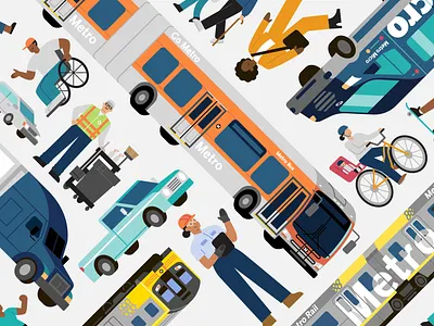 LA Metro: Visual Asset Library 2 animation brand branding character character design characters color design down the street down the street designs dts dts designs illustration layout los angeles visuals