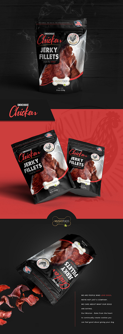 Chicken Jerky Dog treats beef jerky black package branding chicken jerky dog jerky dog treats food pouch jerky jerky package luxury package design package designer packaging pouch