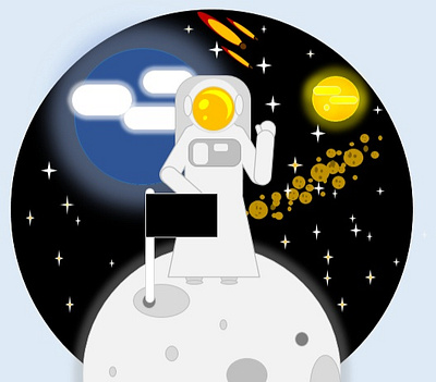 Astronout Syar'ie version animation design illustration vector