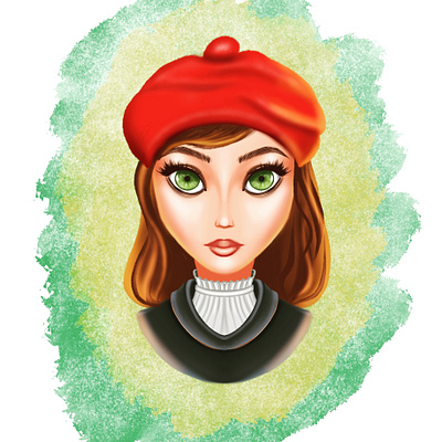 13032185 F09A 439C AB01 A56D6402523F design girl illustration red девушка портрет