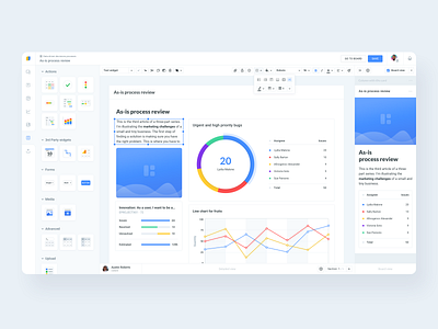 Card Builder application builder card builder chart dashboad data visulization donut chart editor gantt chart interface vui line chart stages text editor ui ux web app web design widgets