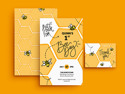 Kids Birthday Invite / BeeDay birthday graphicdesign kids