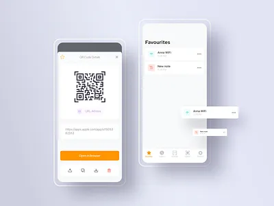 UI for QR Codes App app app design clean ui design information architecture ios ios app ios design minimalistic mobile app mobile ui qr qr code qrcode ui