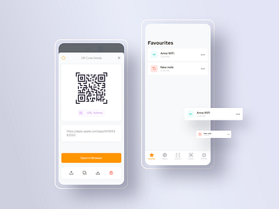 UI for QR Codes App app app design clean ui design information architecture ios ios app ios design minimalistic mobile app mobile ui qr qr code qrcode ui