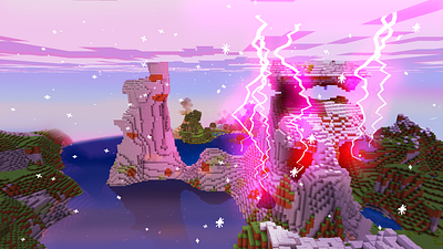 Purple Sky, Thunderstorm & Snow - All in Mountains!? RealmCraft build craft free minecraft game art game design games landscape minecraft building nature pixel art realmcraft sky