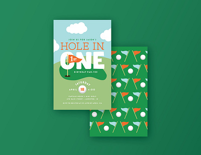 Kids Birthday Invite / Hole In One birthday kids printdesign