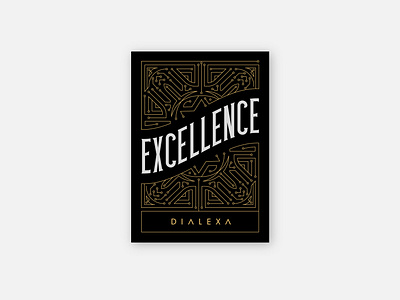 Excellence Sticker circuit board connectors dialexa excellence gold illustration motto sticker design technology typography value