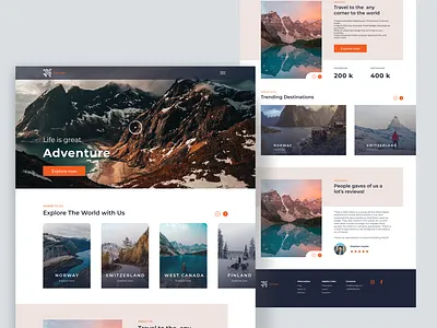 Travel Landing Page design landing page landing page design landing page ui mountain norway travel agency traveling ui vacation vacations