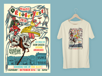 Memphis Oktoberfest 2019 Poster & Tee alcohol branding beer branding brand design branding brewery craft beer branding craft beer design event poster design hand lettering illustration illustration art illustration design microbrewery oktoberfest beer poster design tennessee typography