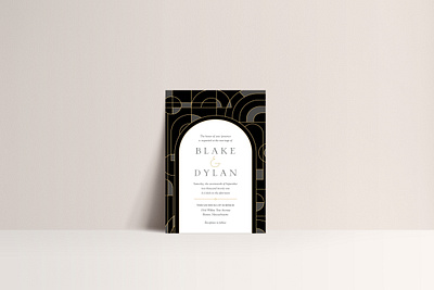 Art Deco Wedding Invitation art deco black white wedding invitation