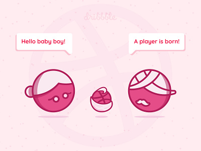 New Player! baby born character character design characterdesign child family first born first shot flat illustration hello dribbble icon illustration illustrator logo minimalist parents user interface userinterface vector welcome