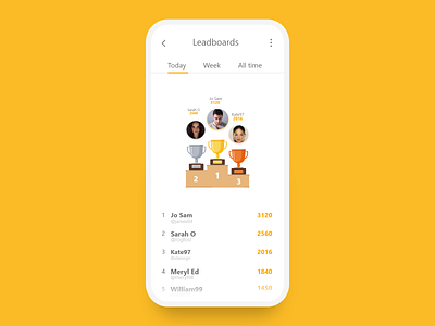 Leaderboard - Daily UI 019 019 app app design daily 019 daily 100 challenge daily ui daily ui 019 game leaderboard xd