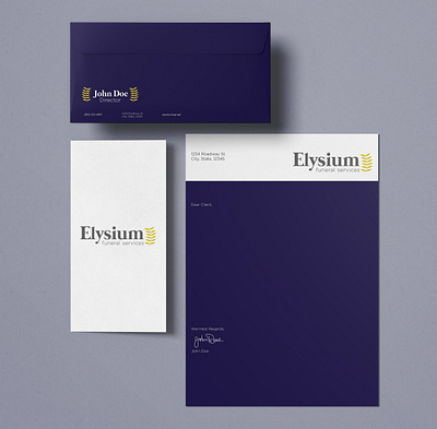 Elysium Stationary branding branding design letterhead logo logodesign stationery typogaphy