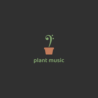 plant music logo clef decorative design floral garden green growth leaf logo melody minimalist music musical nature note plant potted simple sound tree