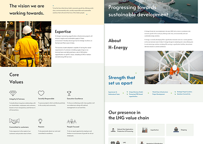 H - Energy | Website. about us business website landing page team values website