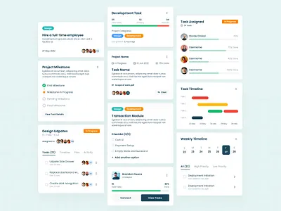 Project Management Tool (Widgets/Components) components dashboard figma management tool minimal project management tool tools trello web ui