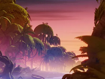 Superforest - Twilight Amazon Forest 3d amazon animation blender blendercycles bloonstudio digital illustration forest illustration loop motion graphics superforest trend twilight