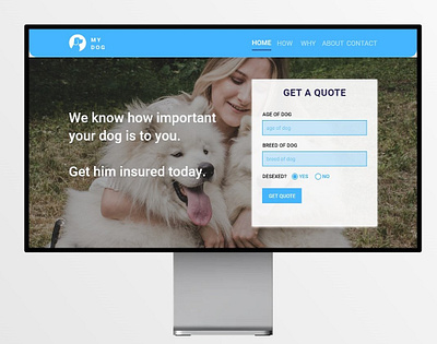 My Dog - Insurance Company For Dogs branding design mockup ui uiux user experience userinterface website