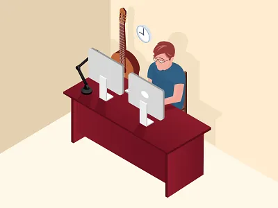 Ad for Sector Labs isometric isometric illustration