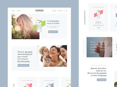 noreva ・ Home + Product artdirection beauty desktop homepage pastel product skincare ui ux webdesign
