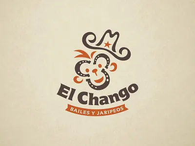 ElChango dance fun horseshoe logo logo design monkey rodeo western