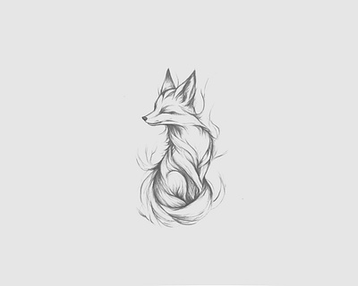 foxx sketch animal cute fox graphic design illustration pencil sketch sketch style