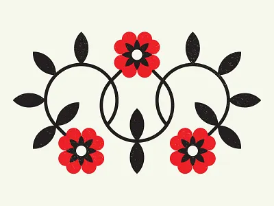 Geometric Flowers design floral flower flowers geometric graphic graphic design leaf leaves red shape symmetric symmetry texture