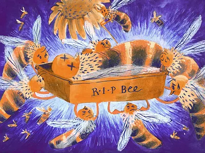 Bee funeral bees chapterbook children book illustration childrens illustration editorial environment funny hunour illustration kidlitart kidlitillustration nature picturebook publishing
