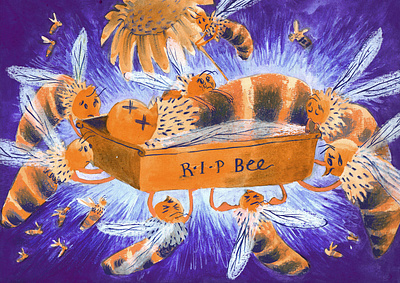 Bee funeral bees chapterbook children book illustration childrens illustration editorial environment funny hunour illustration kidlitart kidlitillustration nature picturebook publishing