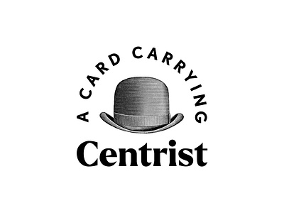 A Card Carrying Centrist logo 20s hat logo logotype retro