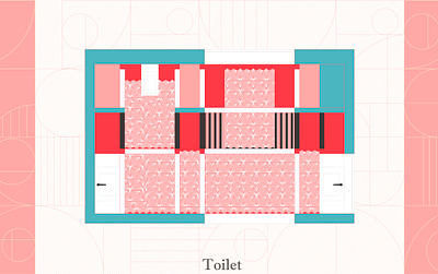 Toilet composition architecture creative design creativity design illustration interior interior design