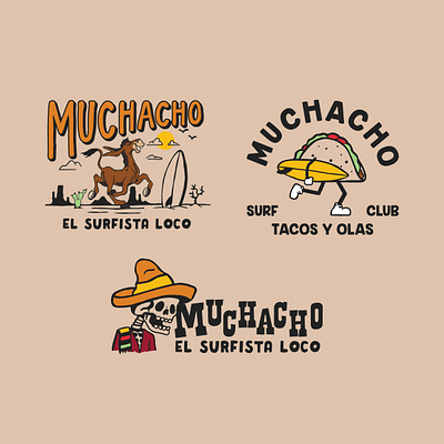 T-shirt Graphics - Muchacho apparel apparel design apparel graphics branding california design hand drawn identity illustration illustrator surf vector