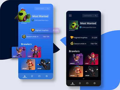 Brawl Stars Stats App app app design blue mobile mobile ui ui