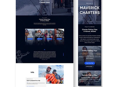 Charter fishing website design ecommerce ui ux web web design web development website