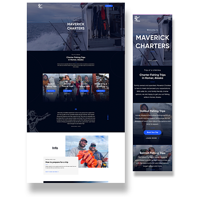 Charter fishing website design ecommerce ui ux web web design web development website