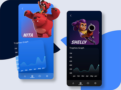 Brawl Stars Stats App app app design blue mobile app ui ui design