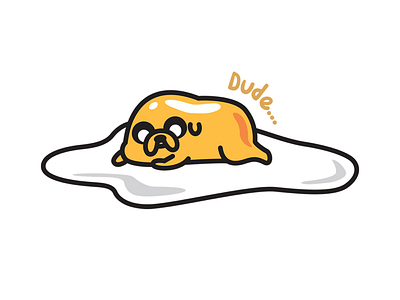 Breakfast Time adventure time eggs food graphic design gudetama illustration illustrator jake the dog photoshop vector