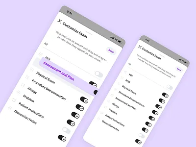 Drag and Drop List for athenaOne Mobile app design system drag and drop ios mobile ui ux