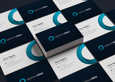 Optimus Data accountant accounting blue branding business card identity logo logo design vector
