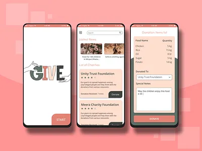 GIVE android app ui dailyui design illustration ui ui design ux ux design vector