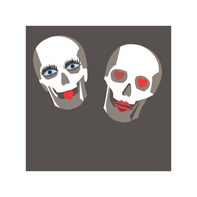 creative image of lovers in the form of a skull angry art background black cartoon comic concept confused creative creepy danger decoration design emotion evil expression eye face family fun