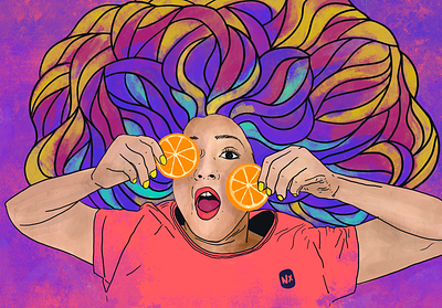 Vibrant Chic bold chic citrus colorful girl illustration orange pride summer vibrant