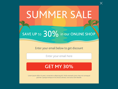 summer sale banner banner button email popup sale summer