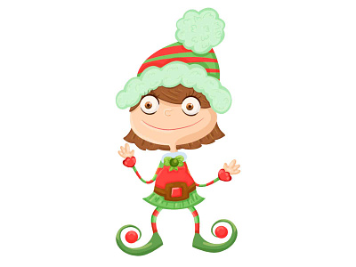 Elf 2d animation 2d branding character character design christmas cute december design elf elf girl girl illustration illustrator santa claus